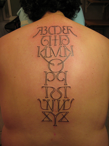alphabet tattoos